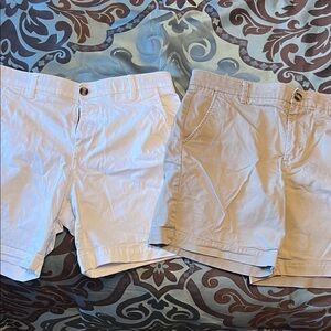 White and Tan crown and Ivy Shorts Set